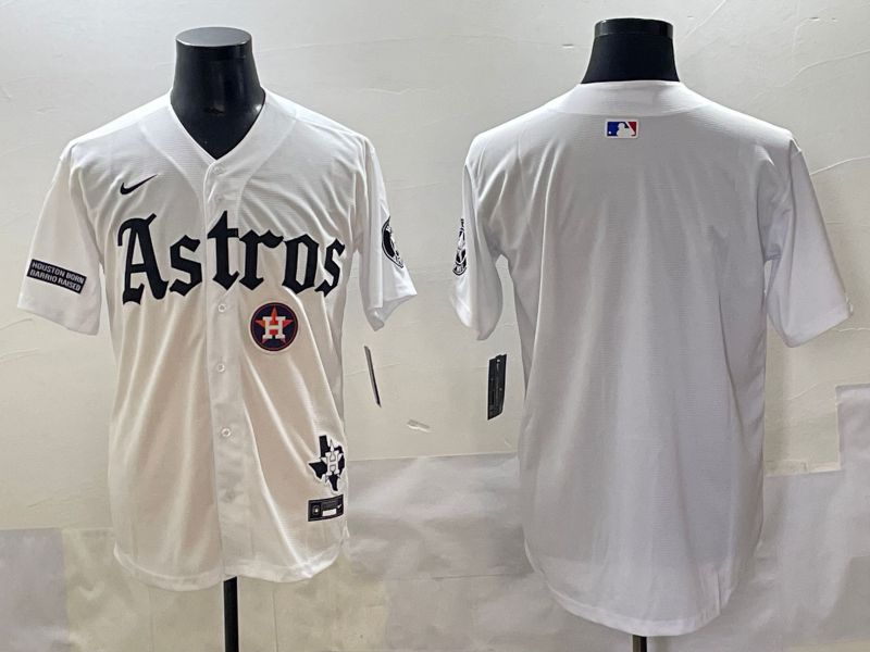 Men 2025 Houston Astros Blank White Five generations Joint Name Nike MLB Jersey style 6->houston astros->MLB Jersey